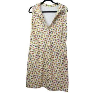 TEE 2 SEA Golf Dress XL White With Sailboats SPF 50+ Sun Protection Pockets